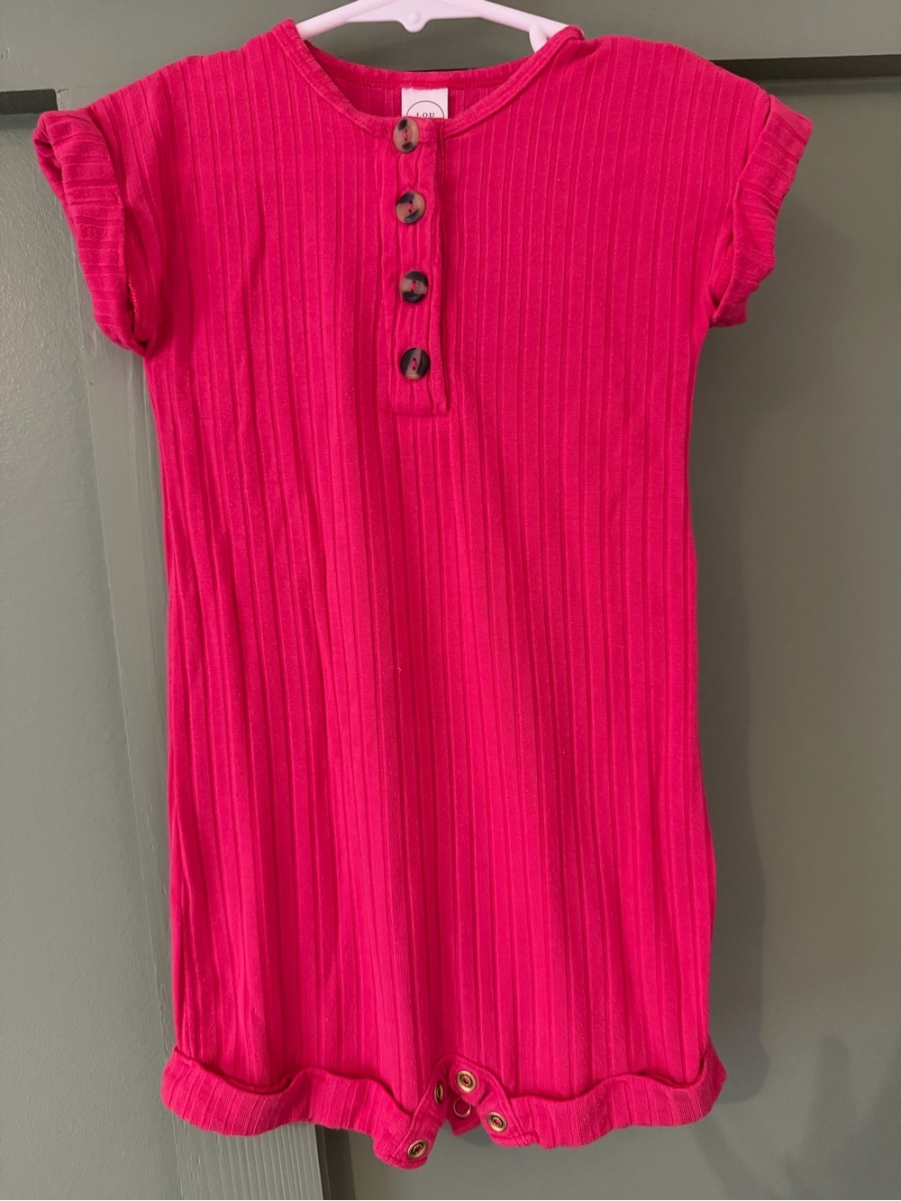 Lou Lou & Co “Barbie” Ribbed Short-Sleeve Romper 12-24 months